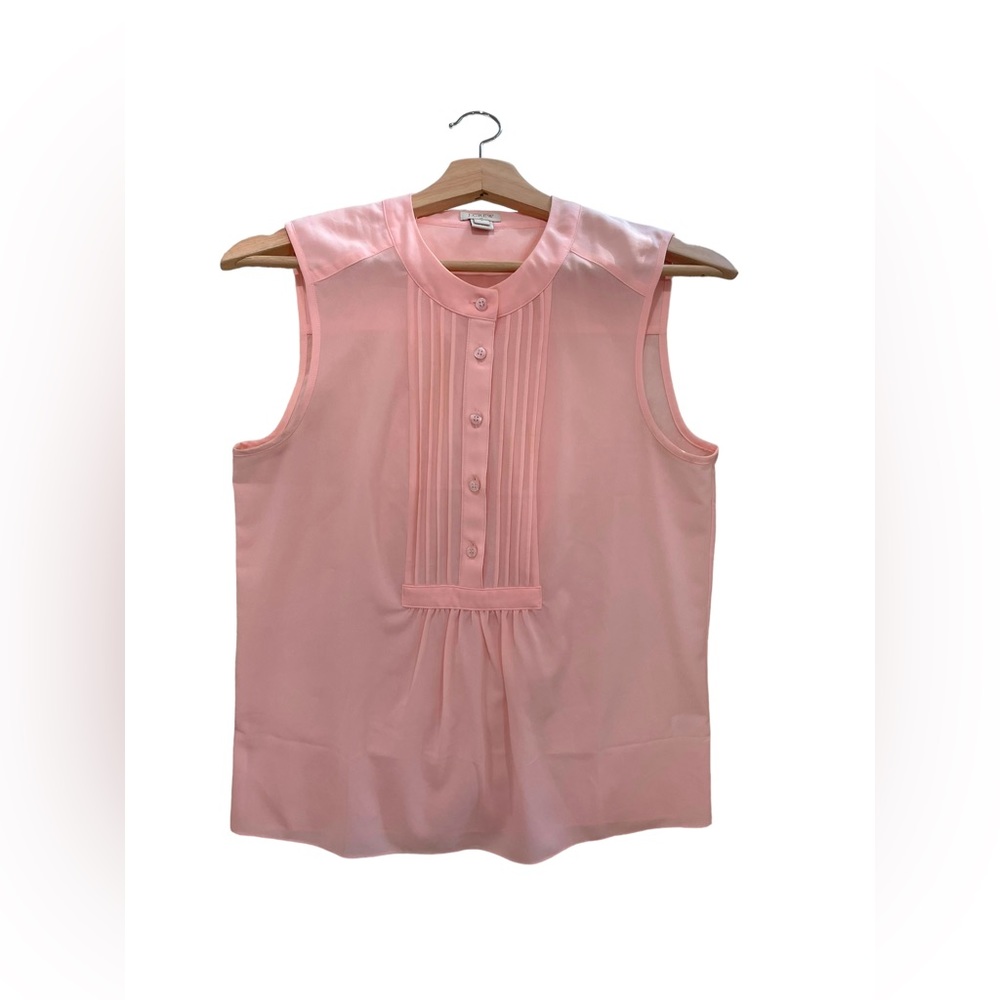 J. Crew Rose light pink Sleeveless Button Blouse Size 4.